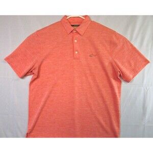 Greg Norman Play Dry Men's XL Peach Golf Polo Shirt Shark Logo Short Sleeve